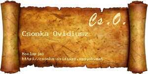 Csonka Ovidiusz névjegykártya